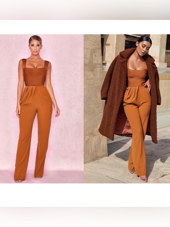 House of CB Pants - NWT House of CB Cosima Drape Front Trousers in Camel